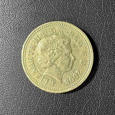 【铜匠收藏】★第136场★客户代拍 散币场，无寄存！！无佣金，30包邮。不满30元，支付5元运费。《接受代拍 代送NGC评级》 - 英国2008年1镑铜币 流通品