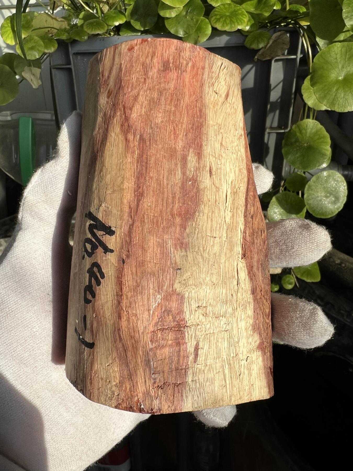 零元拍：  NO.40-1海南黄花梨原料。鬼眼很多哦，尺寸约125/80/60MM