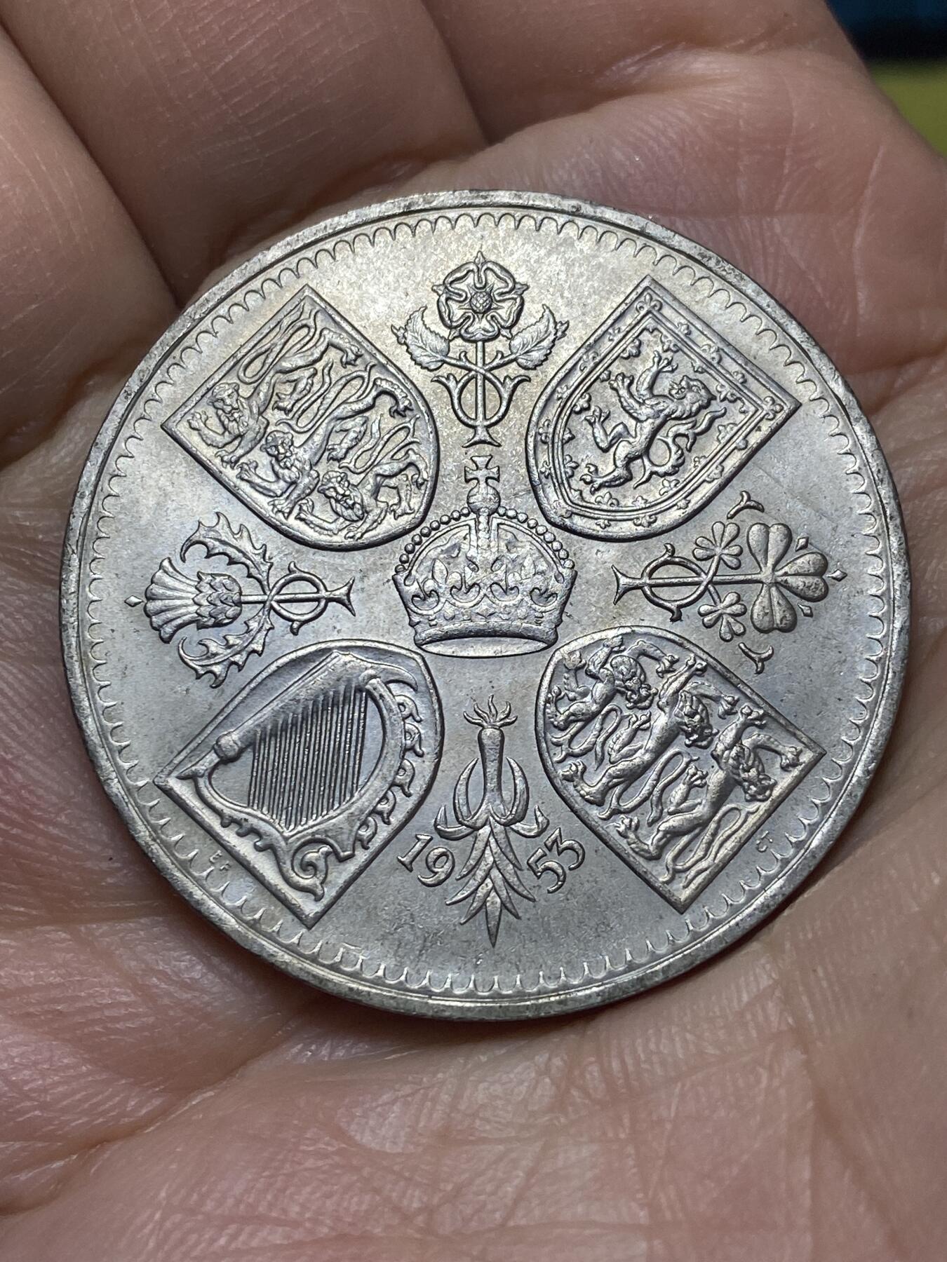 2026年第六场(总第一百七十五场）外国好品散币场(免佣金) 英国🇬🇧1953单年份5先令克朗型大币(伊丽莎白二世加冕纪念币)