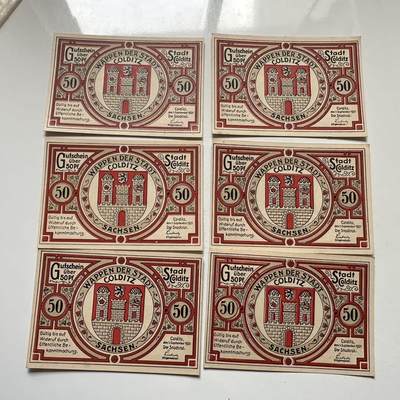 🌹外币初藏🌹🐯2026年第6场  每周二四六晚8️⃣点 接代拍 - 德国一战时期紧急币—6 一套6张50芬尼