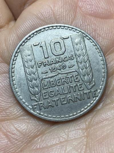 2026年第六场(总第一百七十五场）外国好品散币场(免佣金) - 法兰西第四共和国1949年10法郎(小头版)