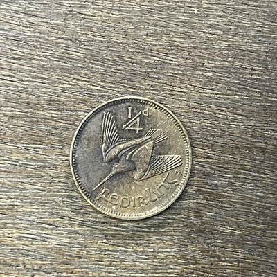 【铜匠收藏】★第138场★散币场。不寄存，30包邮。不满30元，支付5元运费。《接受代拍 代送NGC评级》 - 8【无寄存】1930 爱尔兰1法新1/4便士丘鹬鸟铜币动物外国硬币