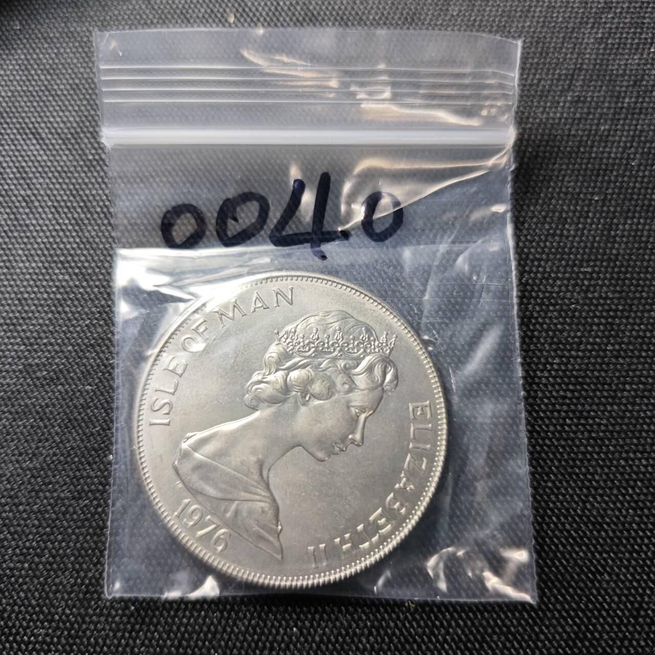 KK钱币收藏小铺  第400期  百期特拍（四拍之四）2月预留时间 周末发货  英属马恩岛1976年1克朗克朗币 有轨马电车百周年 