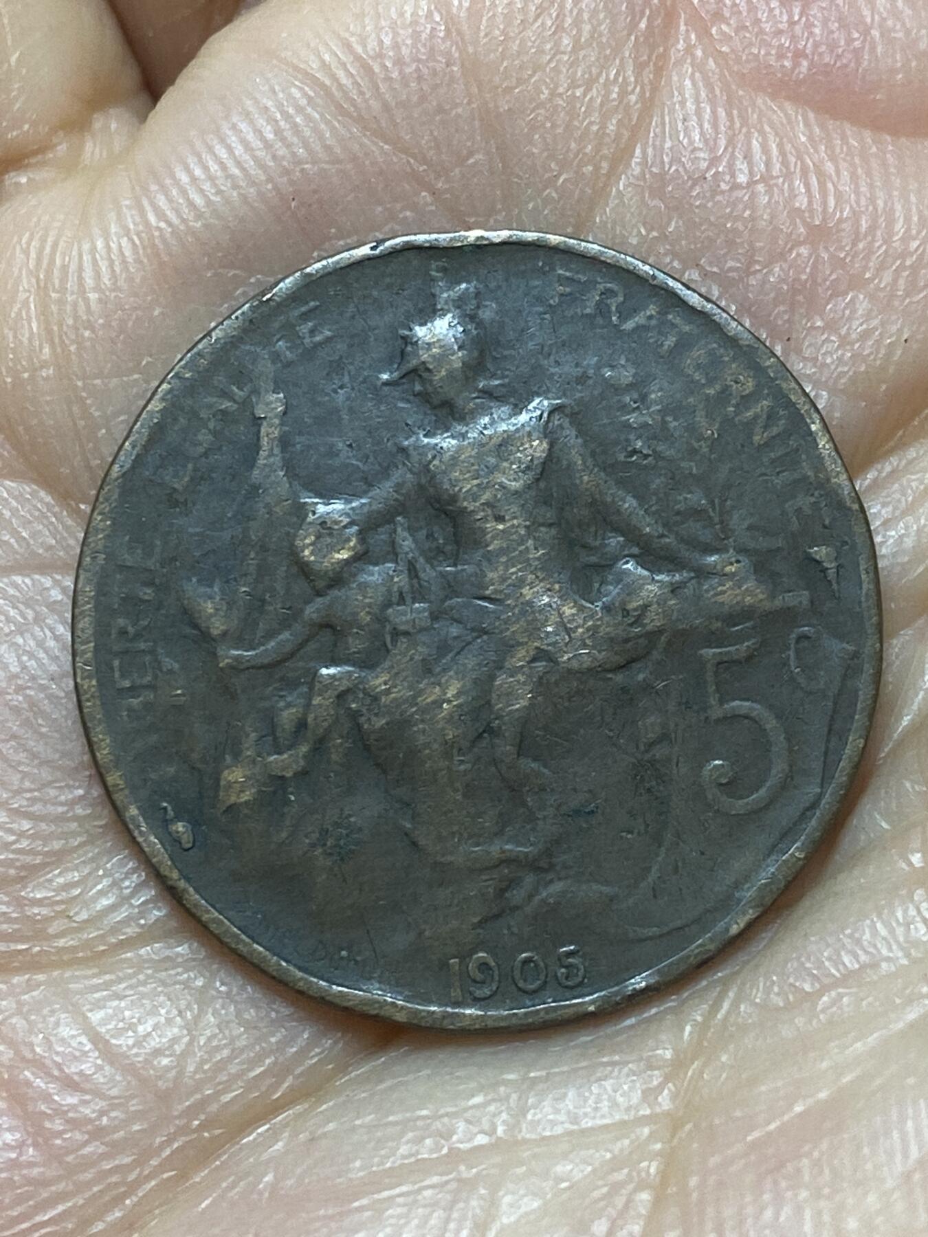 2026年第六场(总第一百七十五场）外国好品散币场(免佣金) 特年–法兰西第三共和国1905年5生丁