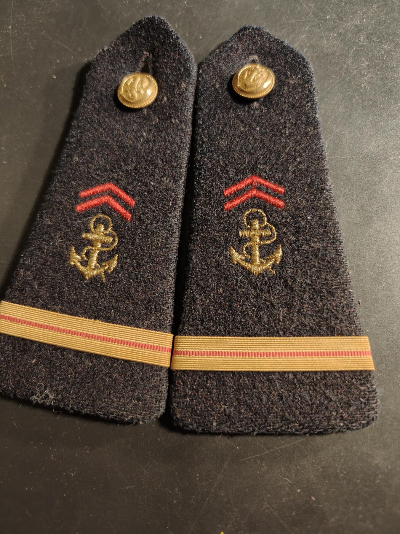 老王徽章第176期 法国海军陆战队步兵中士肩章一组