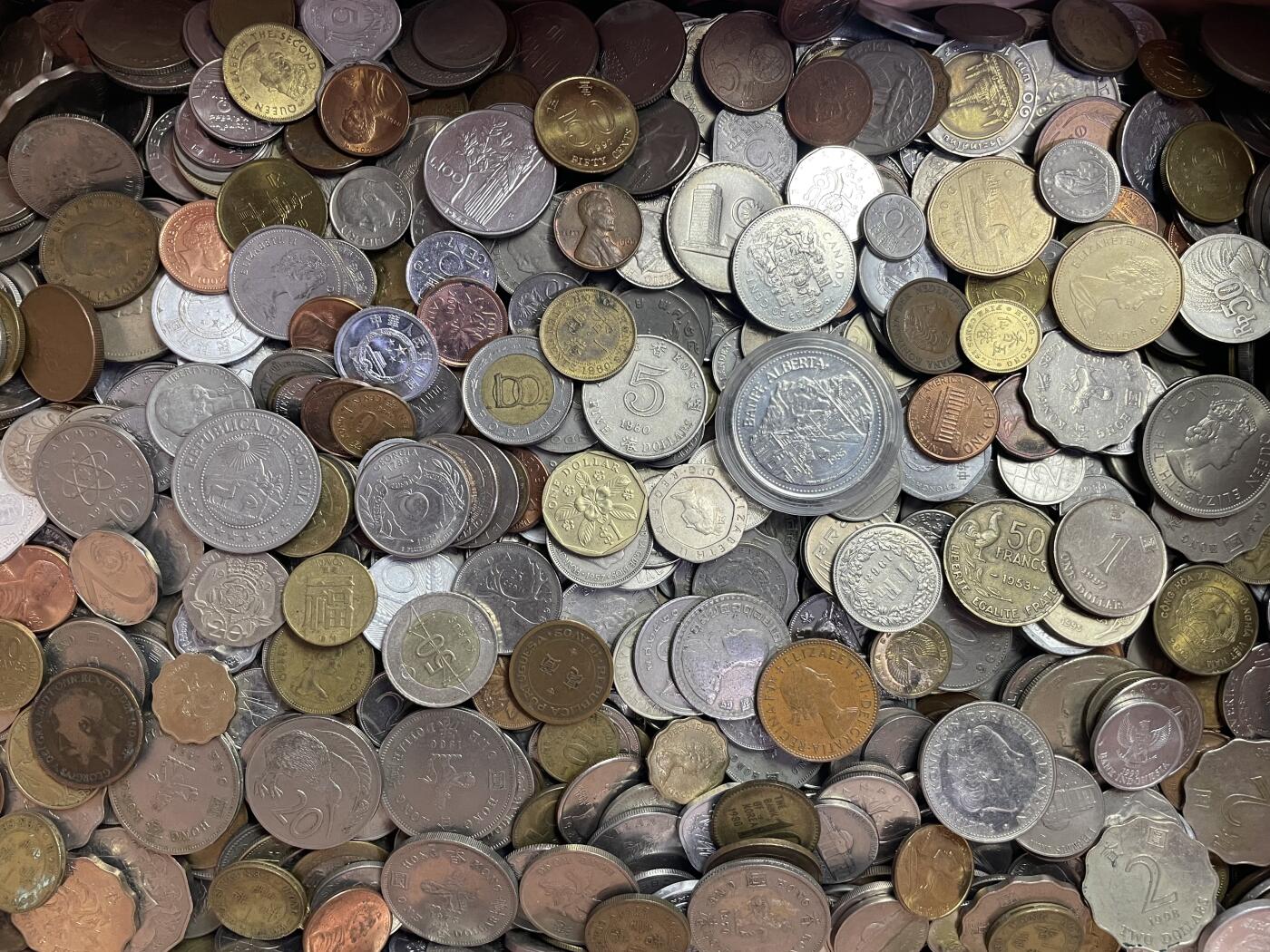 回流0110 各国硬币、纸币14.2斤（无日本币、破烂币）