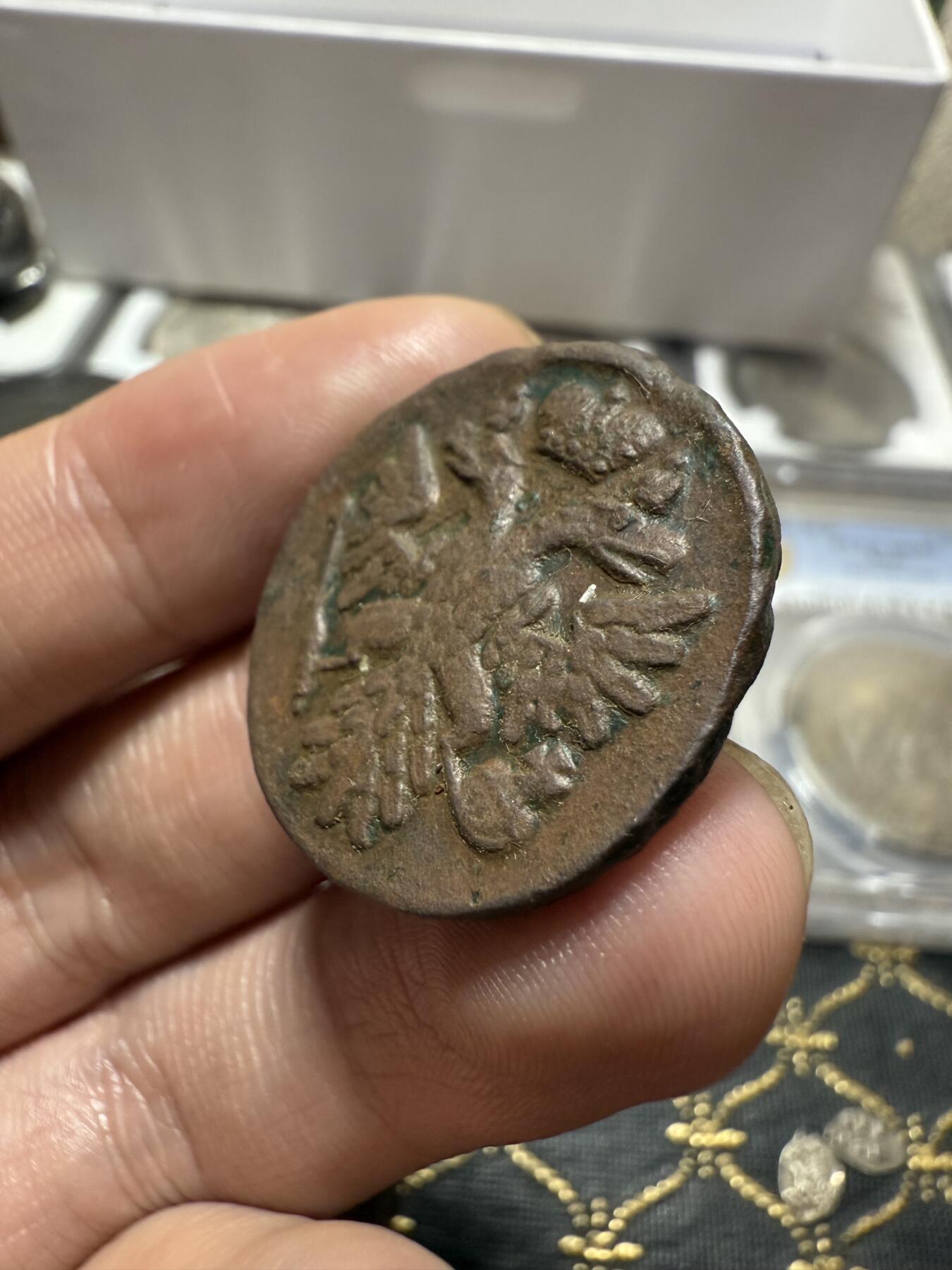 南宋泉阁俄币 外币 国币 专场第二十一期 【送拍无额外佣金】 沙俄 安娜女王 1738年 1/2戈比铜币 字口锋利 难得好品