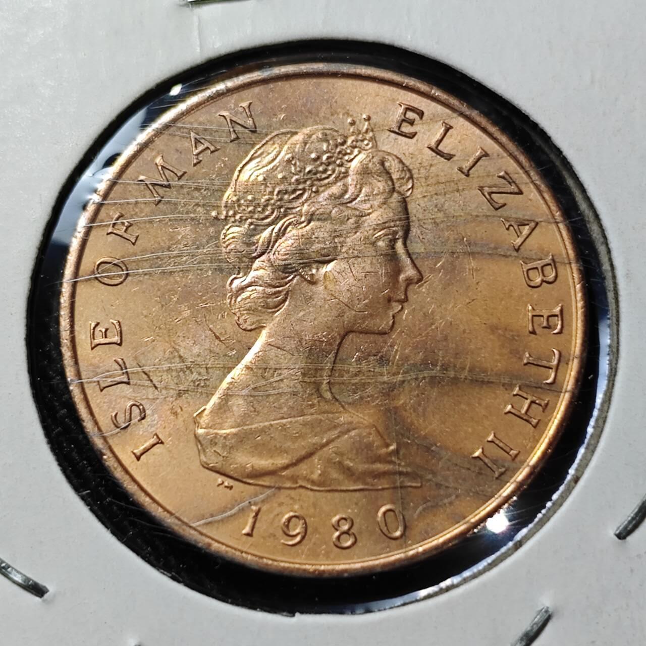 KK钱币收藏小铺  第400期  百期特拍（四拍之四）2月预留时间 周末发货  1980马恩岛2便士铜币