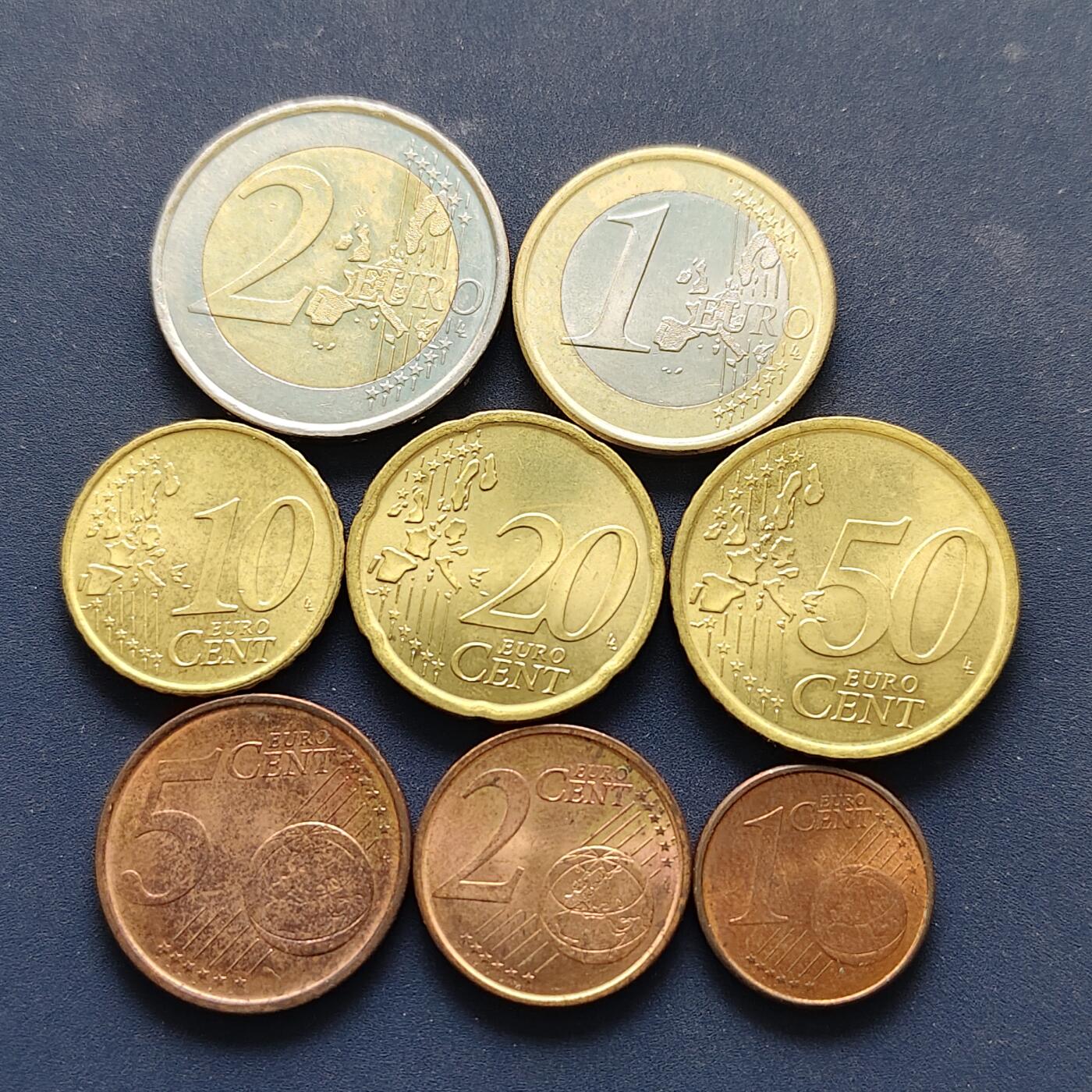 【全场包邮】纯粹捡漏拍494场 德国2002年首发版欧元8枚套币