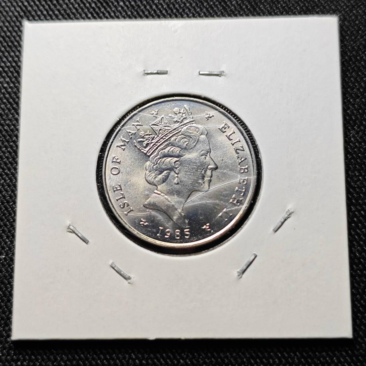 KK钱币收藏小铺  第400期  百期特拍（四拍之四）2月预留时间 周末发货  1985马恩岛5便士