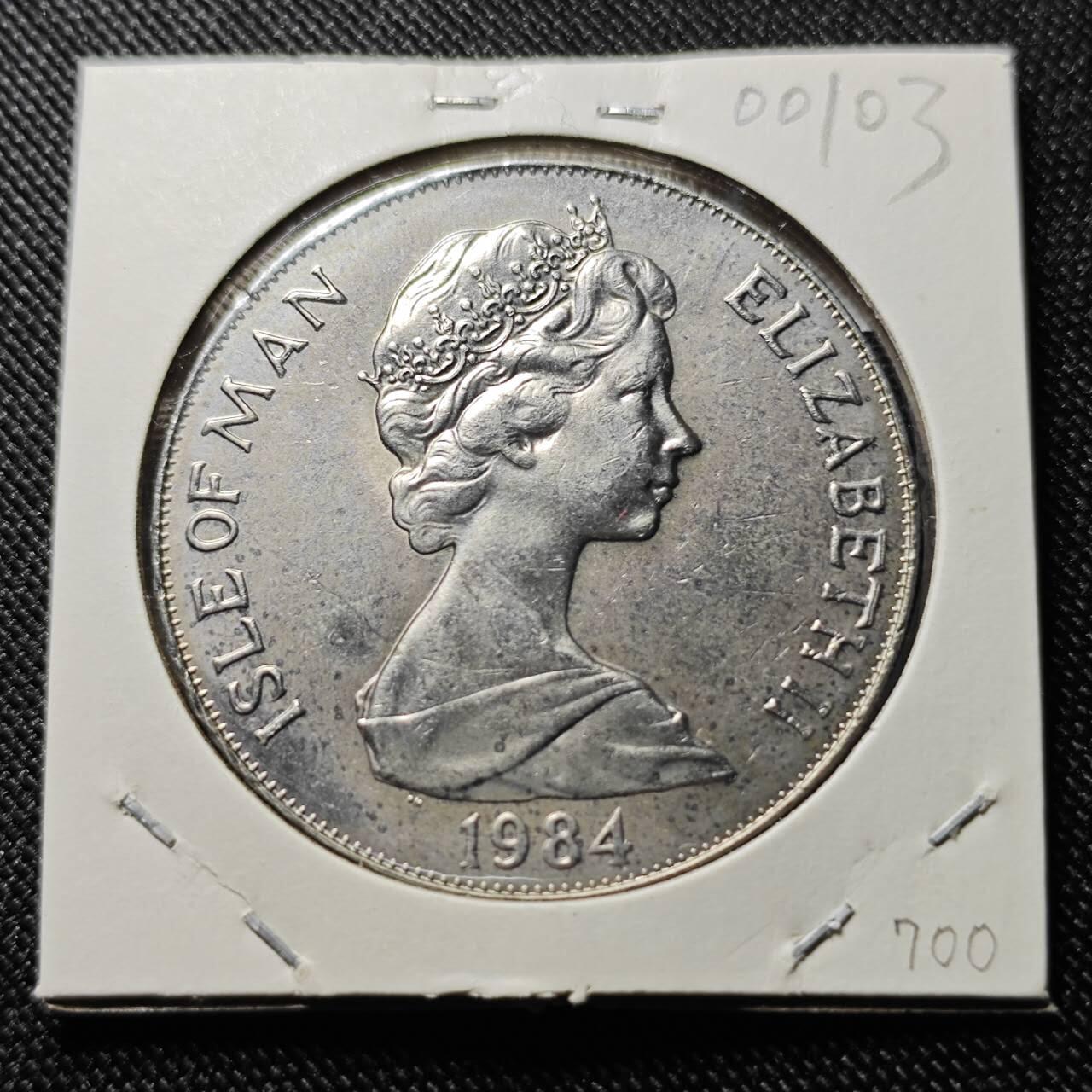 KK钱币收藏小铺  第400期  百期特拍（四拍之四）2月预留时间 周末发货   1984马恩岛1克朗纪念币 冬季奥运会纪念