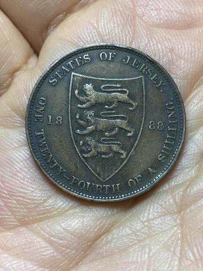 2026年第六场(总第一百七十五场）外国好品散币场(免佣金) - 少见流通好品–英属泽西岛🇯🇪1888年1/24先令(维多利亚女王时期)