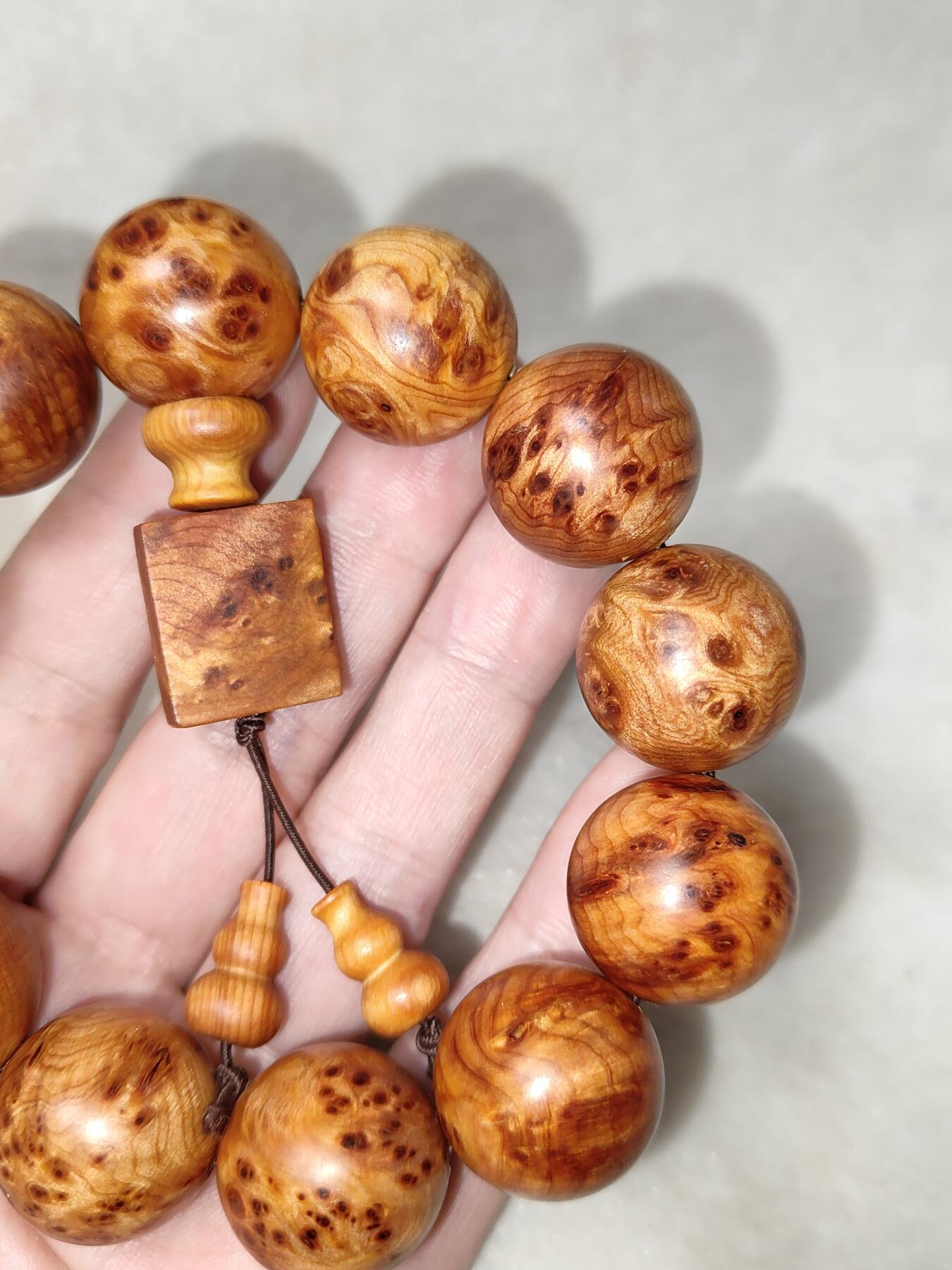 太行崖柏老料雀眼留疤闪电纹2.0手串油性足香味浓纹理漂亮按图发货一物一图C012