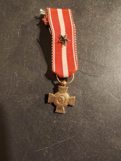 老王徽章第176期 - 法国海外行动版战斗十字奖章迷你章   1铜星勋饰