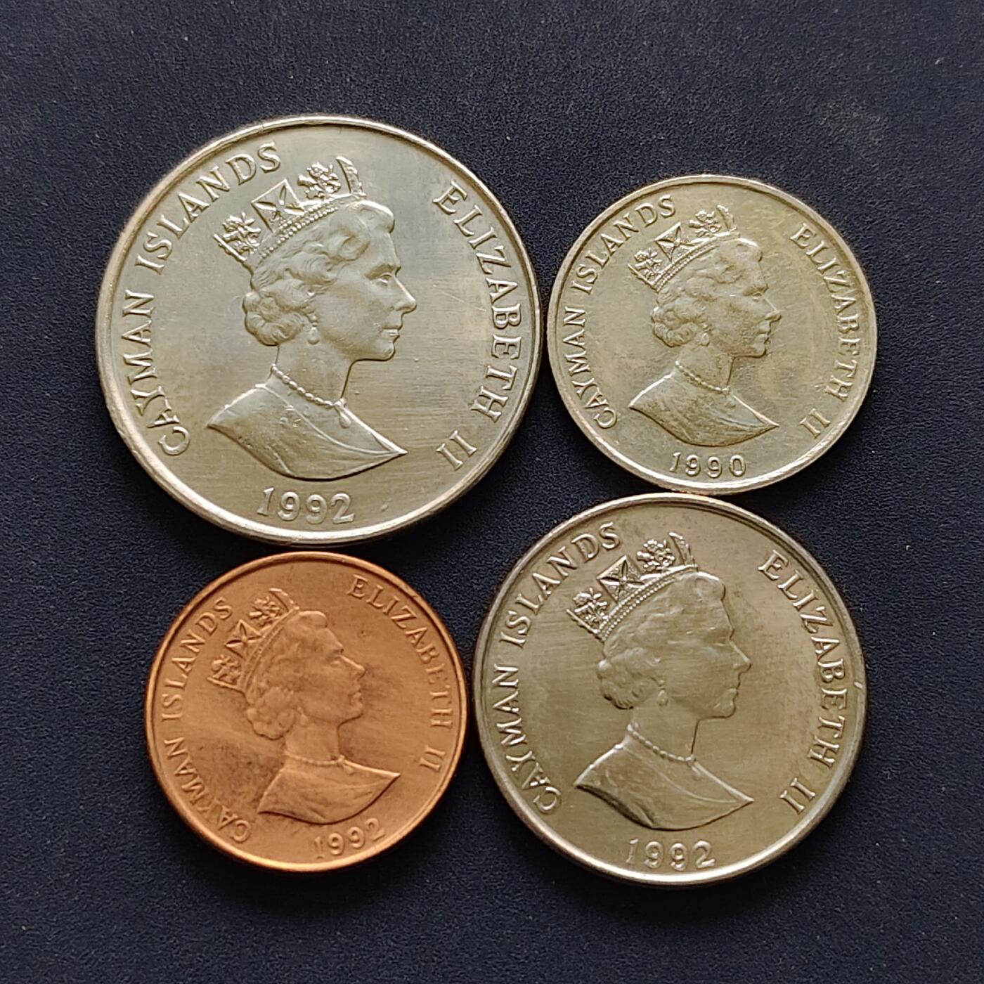 【全场包邮】纯粹捡漏拍494场 开曼群岛1990-1992年4枚套币
