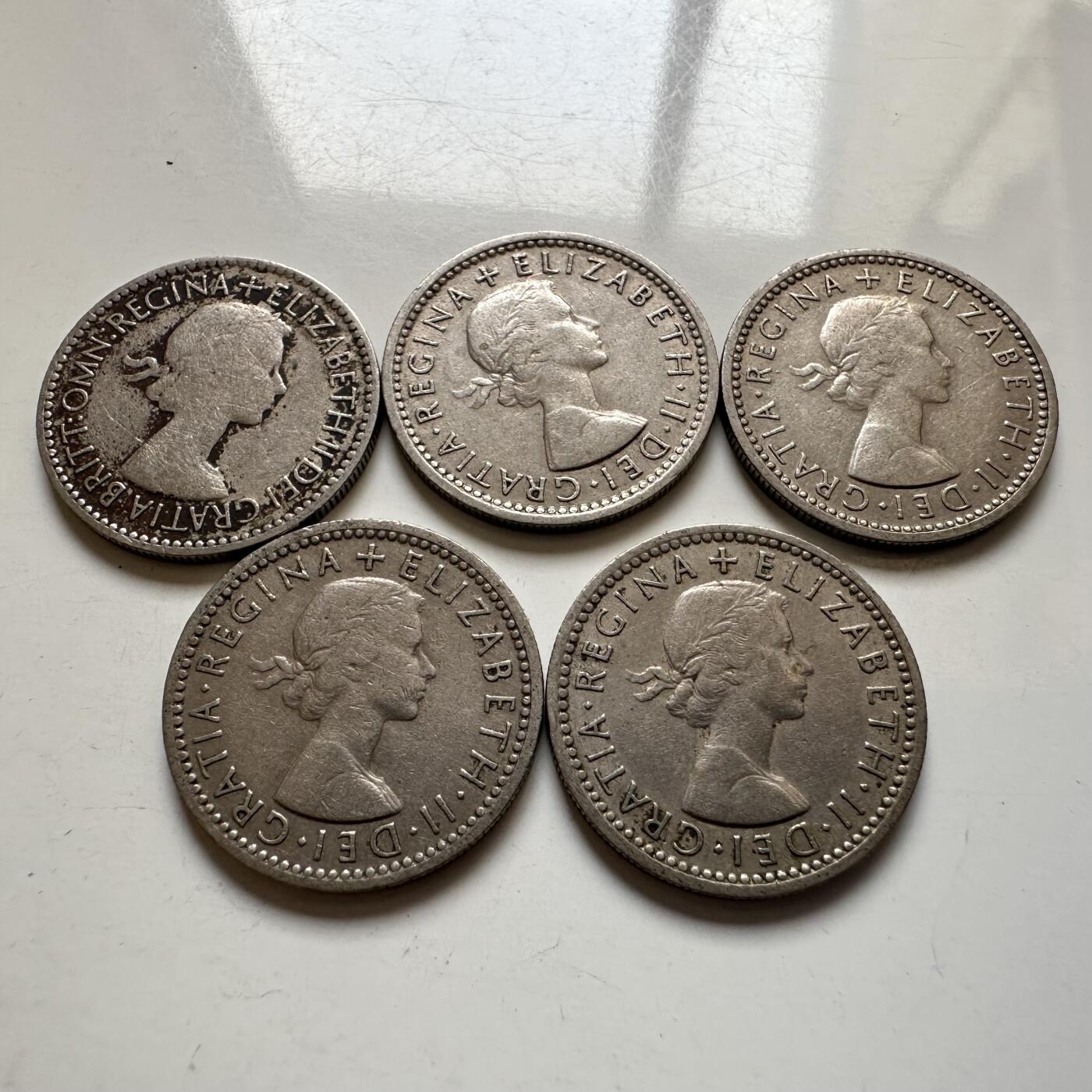 🌹外币初藏🌹🐯2026年第6场  每周二四六晚8️⃣点 接代拍 英国50年代三便士5枚 含登基版