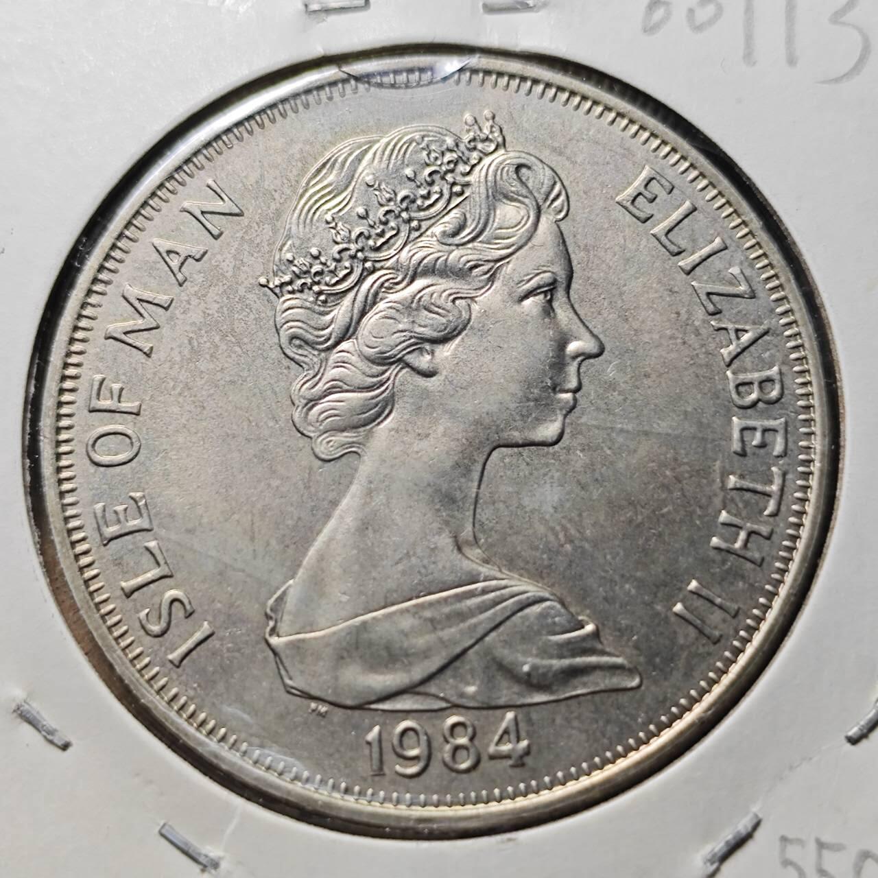 KK钱币收藏小铺  第400期  百期特拍（四拍之四）2月预留时间 周末发货   1984马恩岛1克朗纪念币