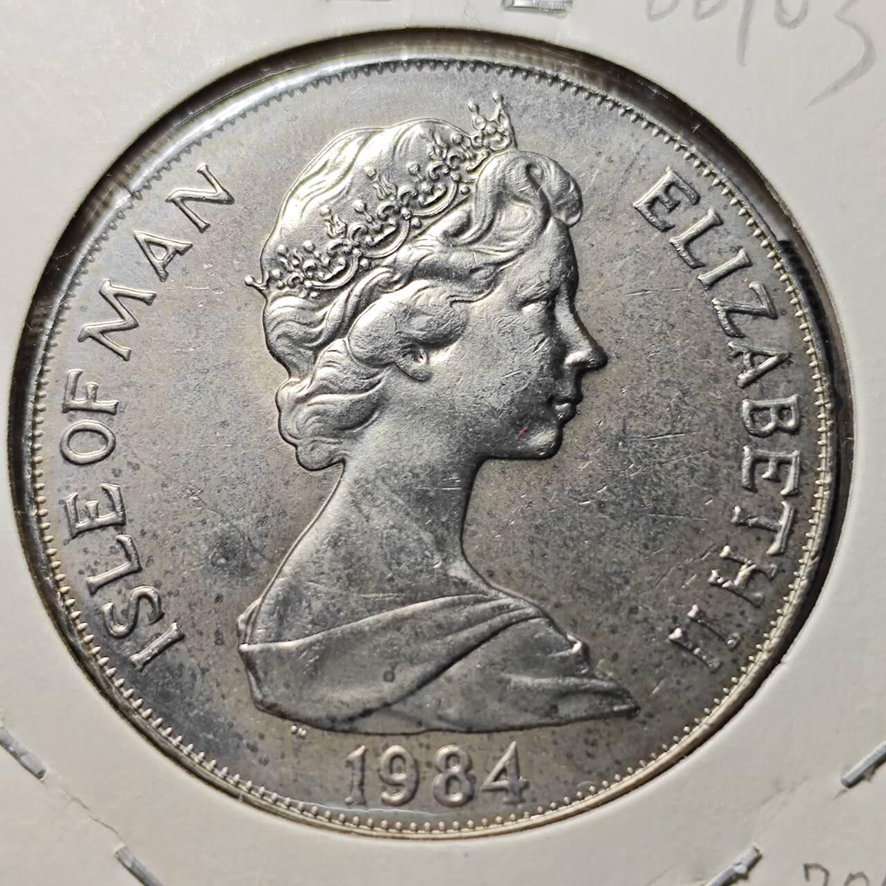 KK钱币收藏小铺  第400期  百期特拍（四拍之四）2月预留时间 周末发货   1984马恩岛1克朗纪念币 冬季奥运会纪念