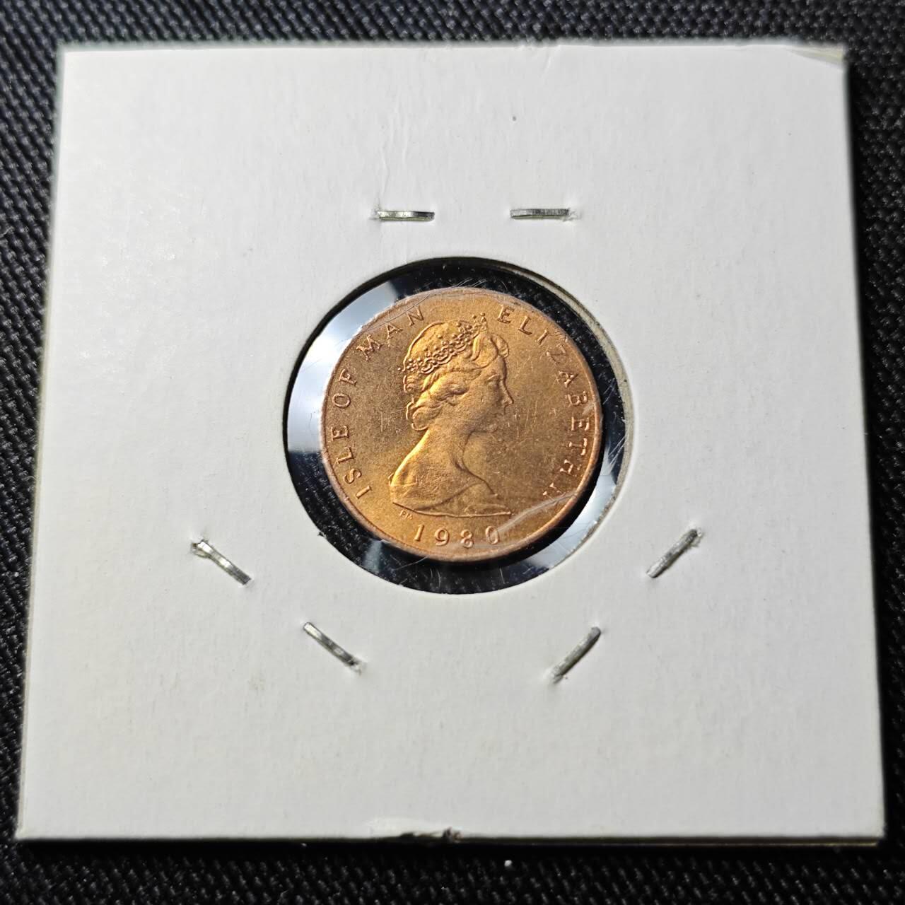 KK钱币收藏小铺  第400期  百期特拍（四拍之四）2月预留时间 周末发货  1980马恩岛1/2便士铜币