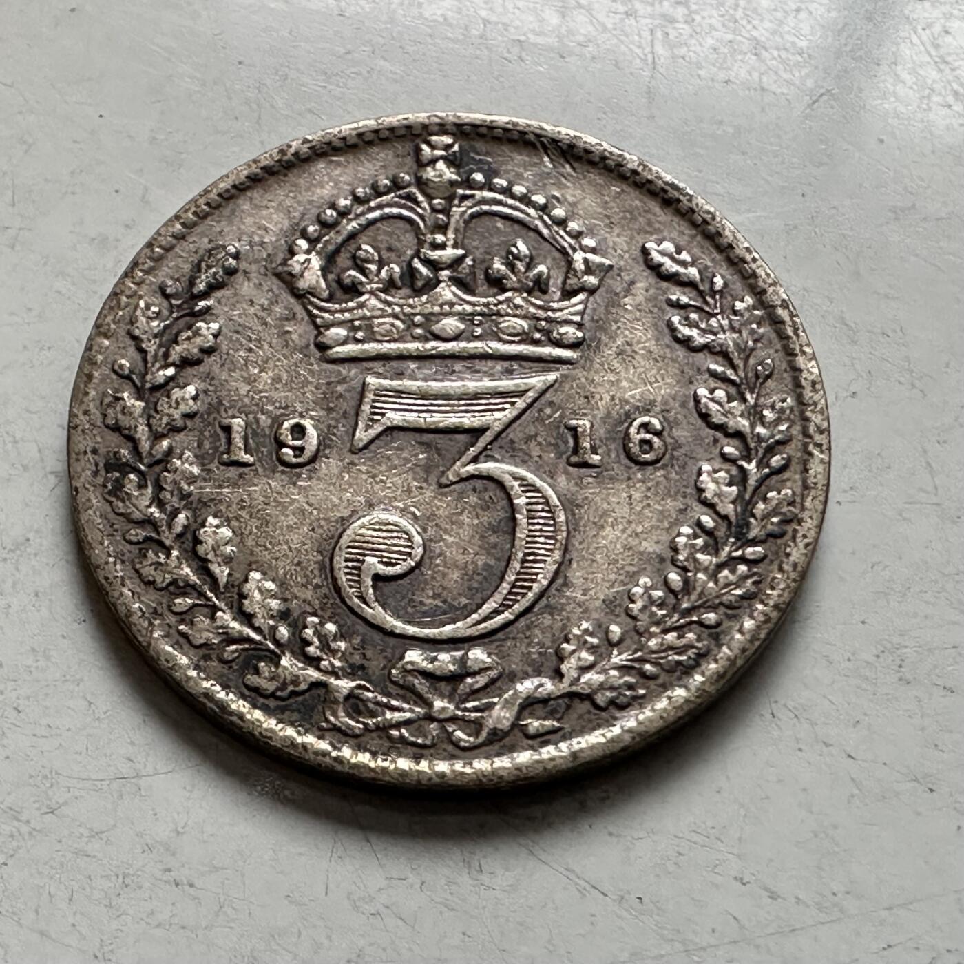 🌹外币初藏🌹🐯2026年第6场  每周二四六晚8️⃣点 接代拍 英国1916年三便士银币