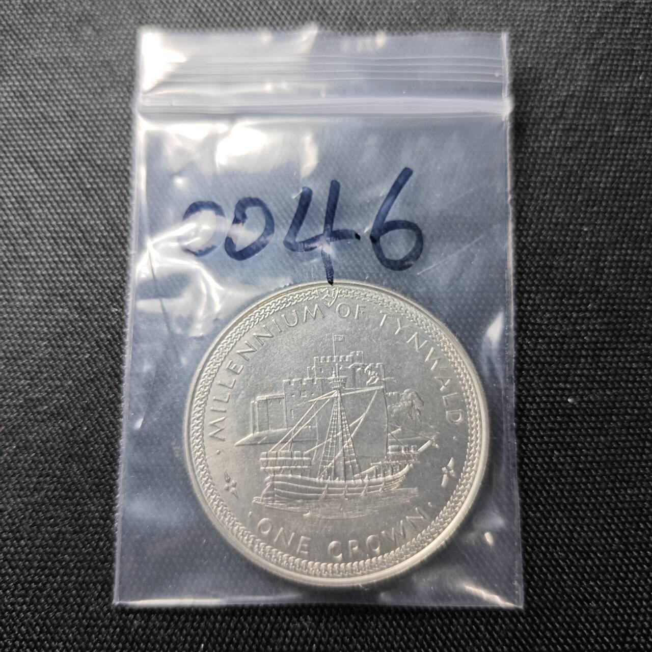 KK钱币收藏小铺  第400期  百期特拍（四拍之四）2月预留时间 周末发货  马恩岛1979年1克朗纪念币 千年议会纪念