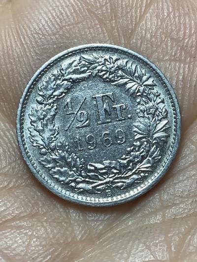 2026年第六场(总第一百七十五场）外国好品散币场(免佣金) - 瑞士🇨🇭1969年1/2法郎(第三版，B标伯尔尼造)