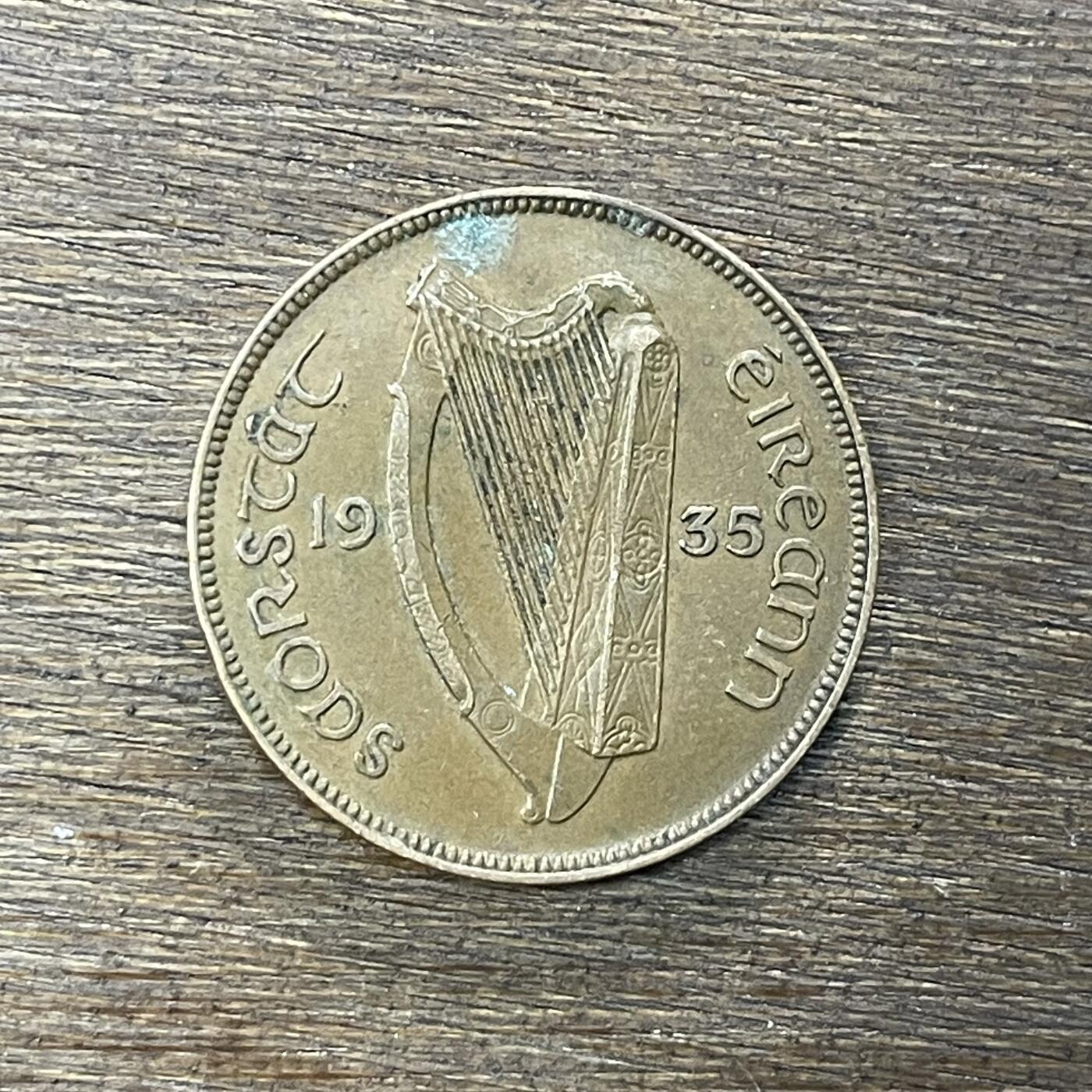 【铜匠收藏】★第138场★散币场。不寄存，30包邮。不满30元，支付5元运费。《接受代拍 代送NGC评级》 12【无寄存】爱尔兰硬币1935年一便士铜币