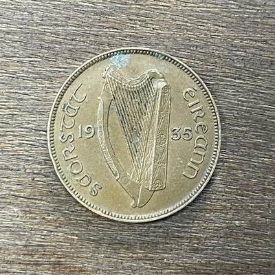 【铜匠收藏】★第138场★散币场。不寄存，30包邮。不满30元，支付5元运费。《接受代拍 代送NGC评级》 - 12【无寄存】爱尔兰硬币1935年一便士铜币