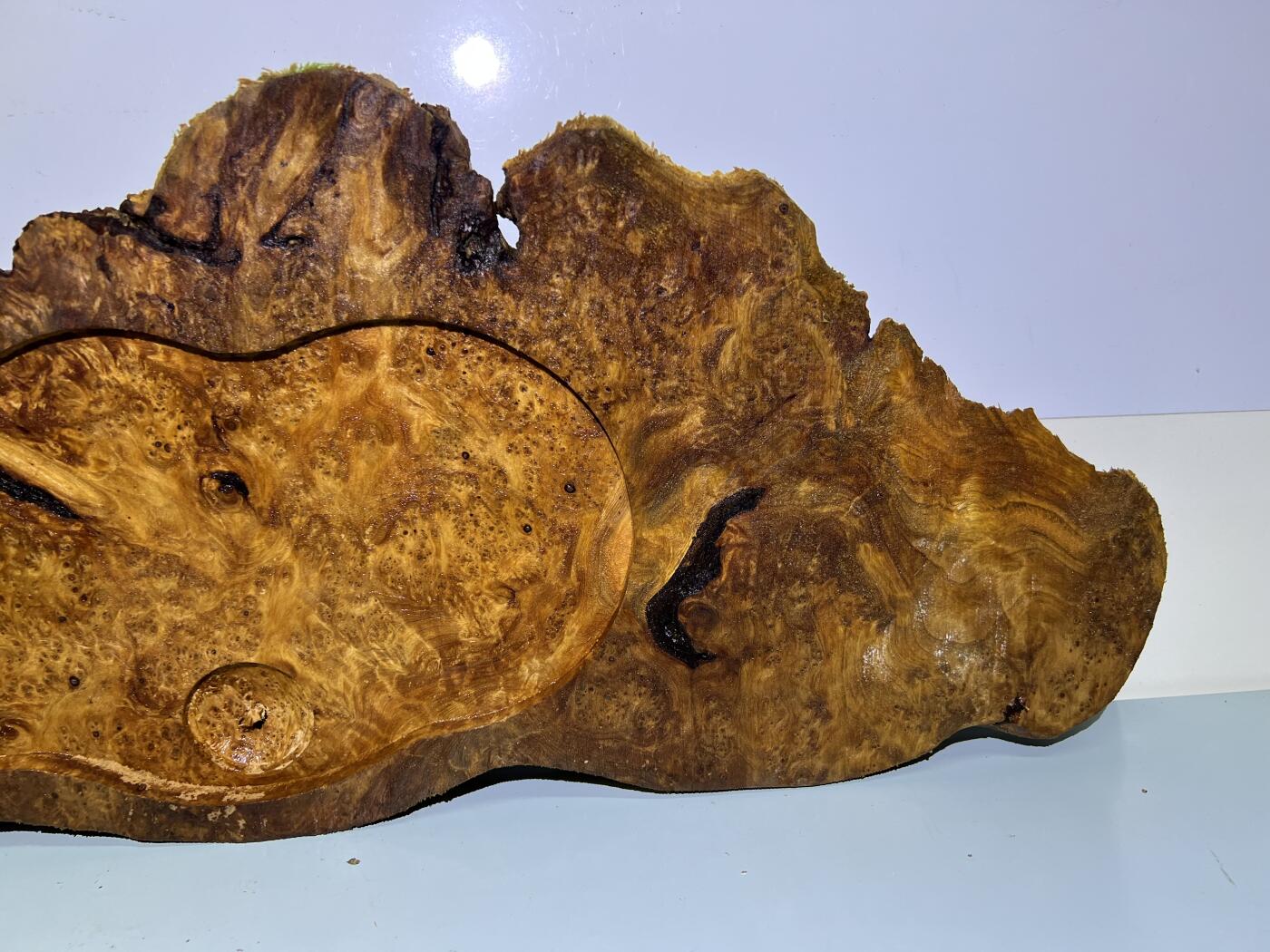 零元拍：NO78香杉木老根榴茶盘，尺寸约：750/180/250/35厚MM，满花满瘤，药香满鼻，无漆无蜡