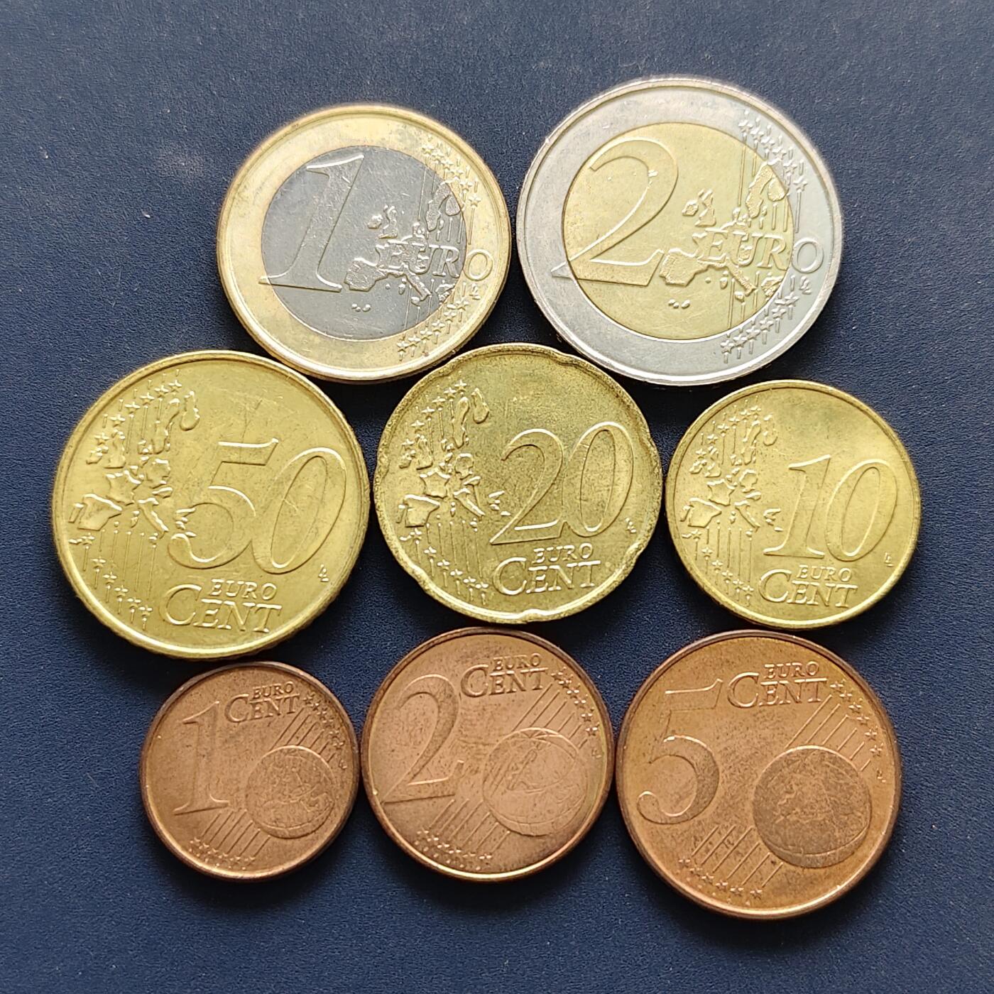 【全场包邮】纯粹捡漏拍494场 比利时1999-2000年首发版欧元8枚套币