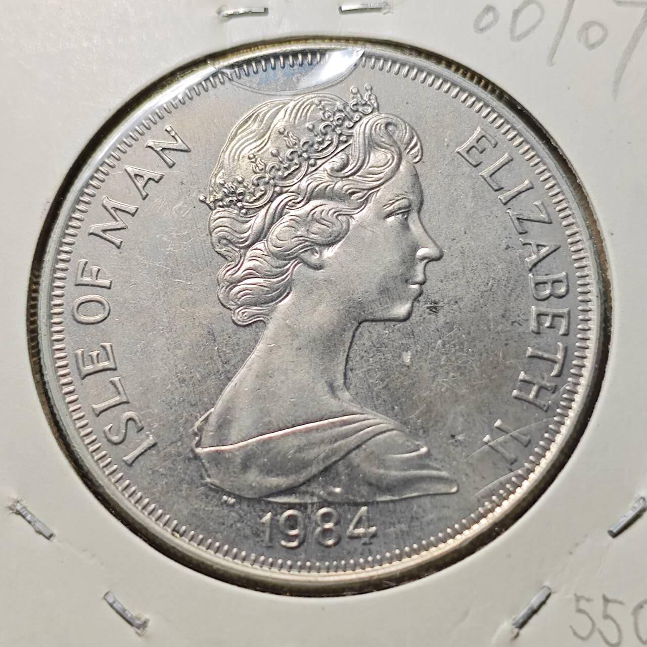 KK钱币收藏小铺  第400期  百期特拍（四拍之四）2月预留时间 周末发货   1984马恩岛1克朗纪念币