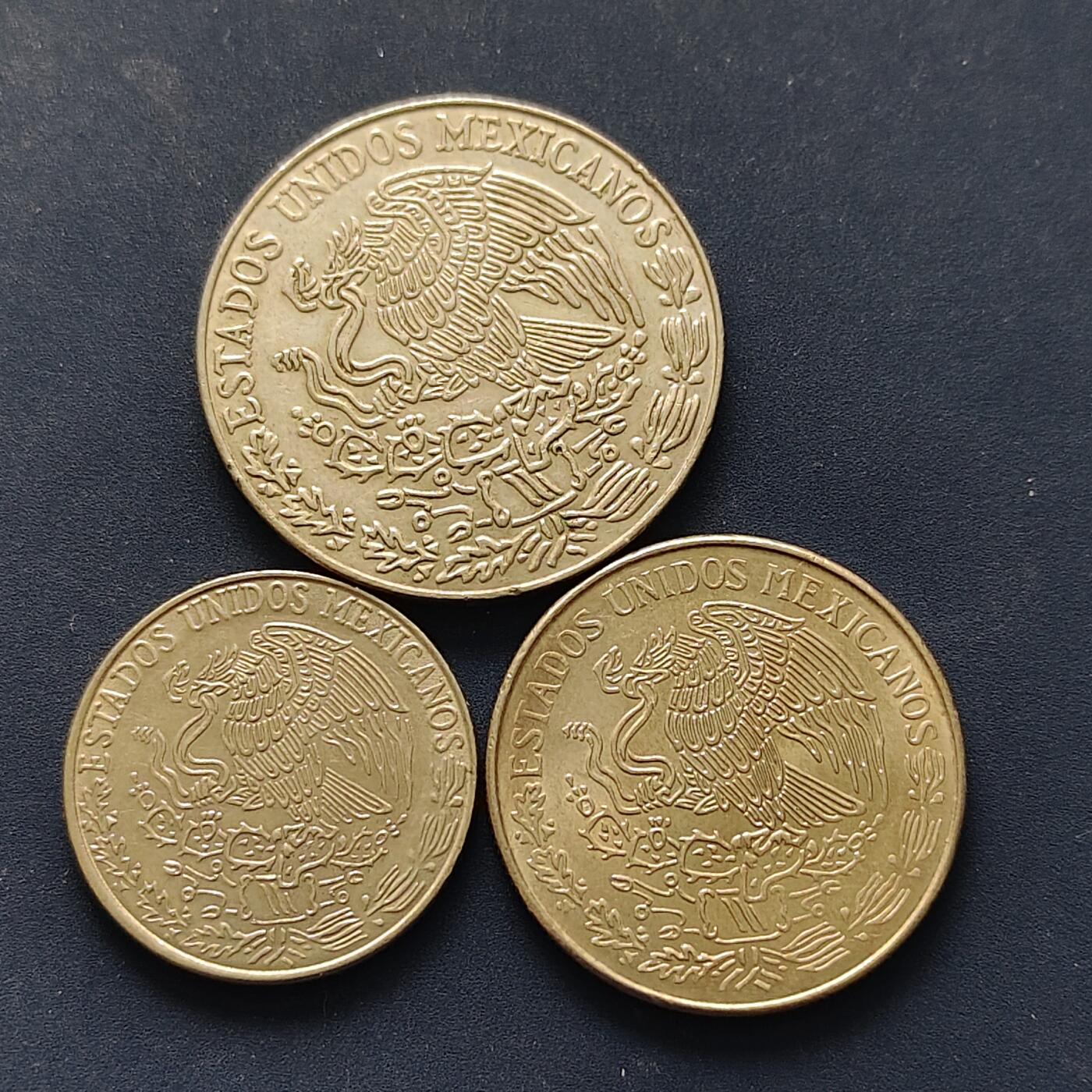 【全场包邮】纯粹捡漏拍494场 墨西哥1971-1980年散币3枚一组