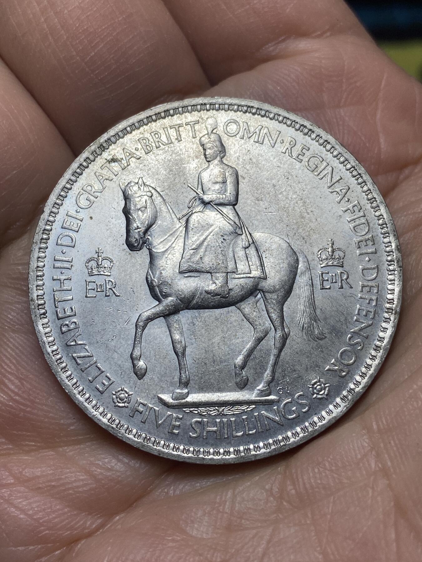 2026年第六场(总第一百七十五场）外国好品散币场(免佣金) 英国🇬🇧1953单年份5先令克朗型大币(伊丽莎白二世加冕纪念币)