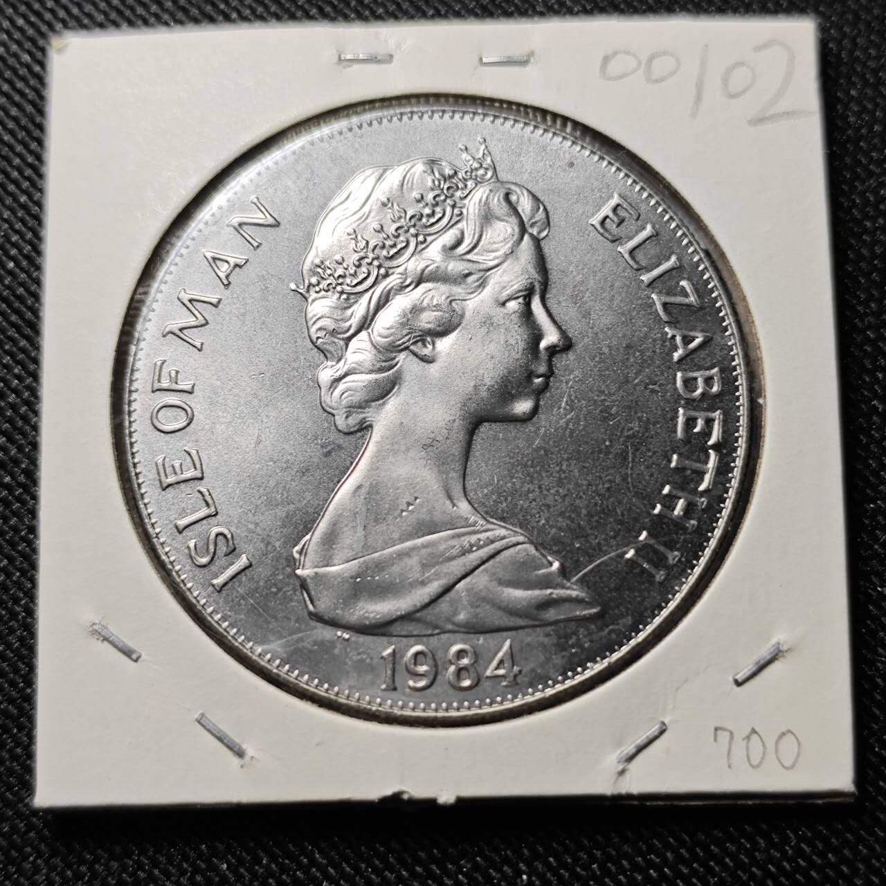 KK钱币收藏小铺  第400期  百期特拍（四拍之四）2月预留时间 周末发货   1984马恩岛1克朗纪念币 洛杉矶奥运会纪念