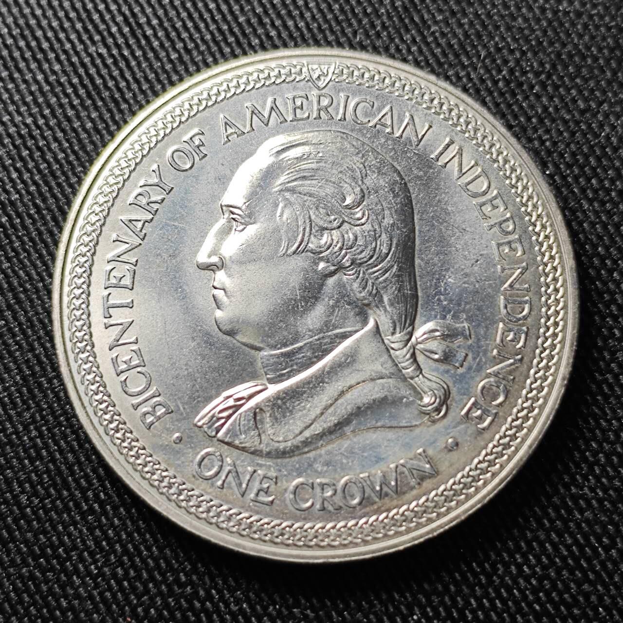 KK钱币收藏小铺  第400期  百期特拍（四拍之四）2月预留时间 周末发货 1976马恩岛1克朗美国独立200周年纪念币