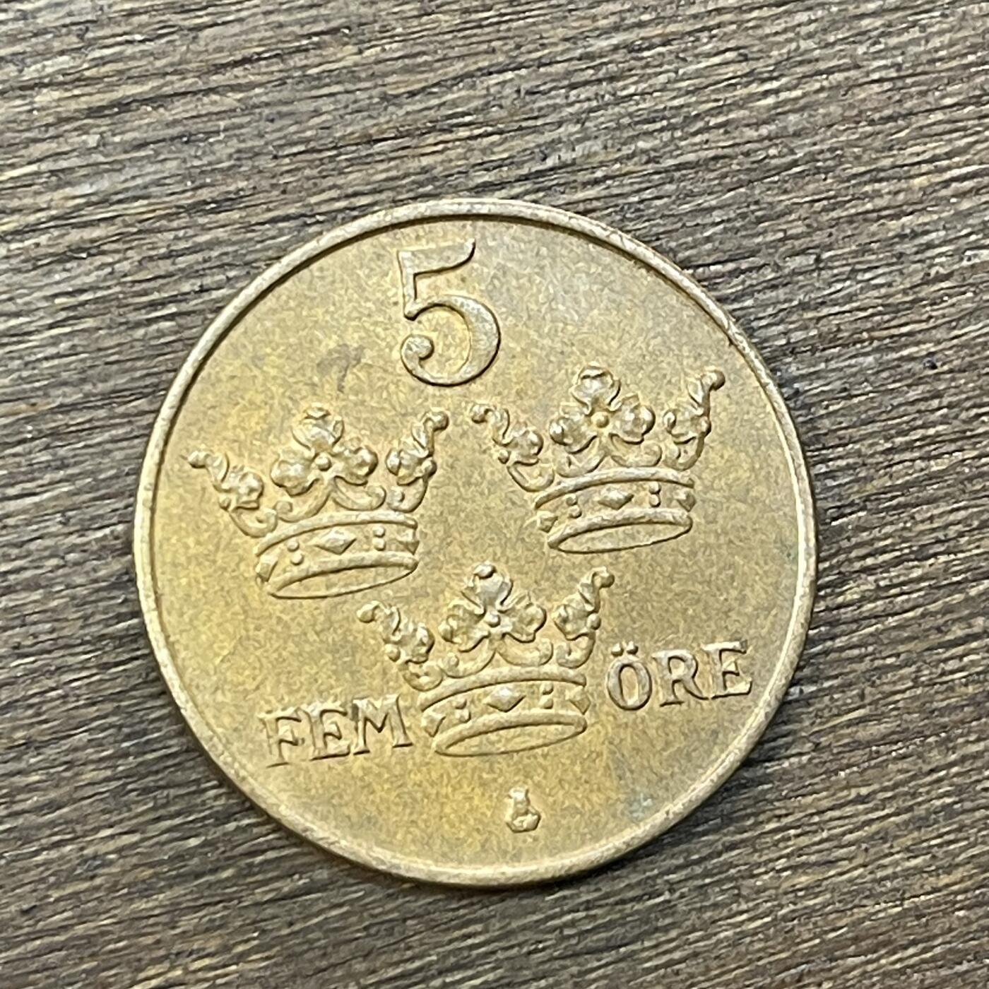 【铜匠收藏】★第138场★散币场。不寄存，30包邮。不满30元，支付5元运费。《接受代拍 代送NGC评级》 54【无寄存】瑞典硬币 1950年5欧尔铜币