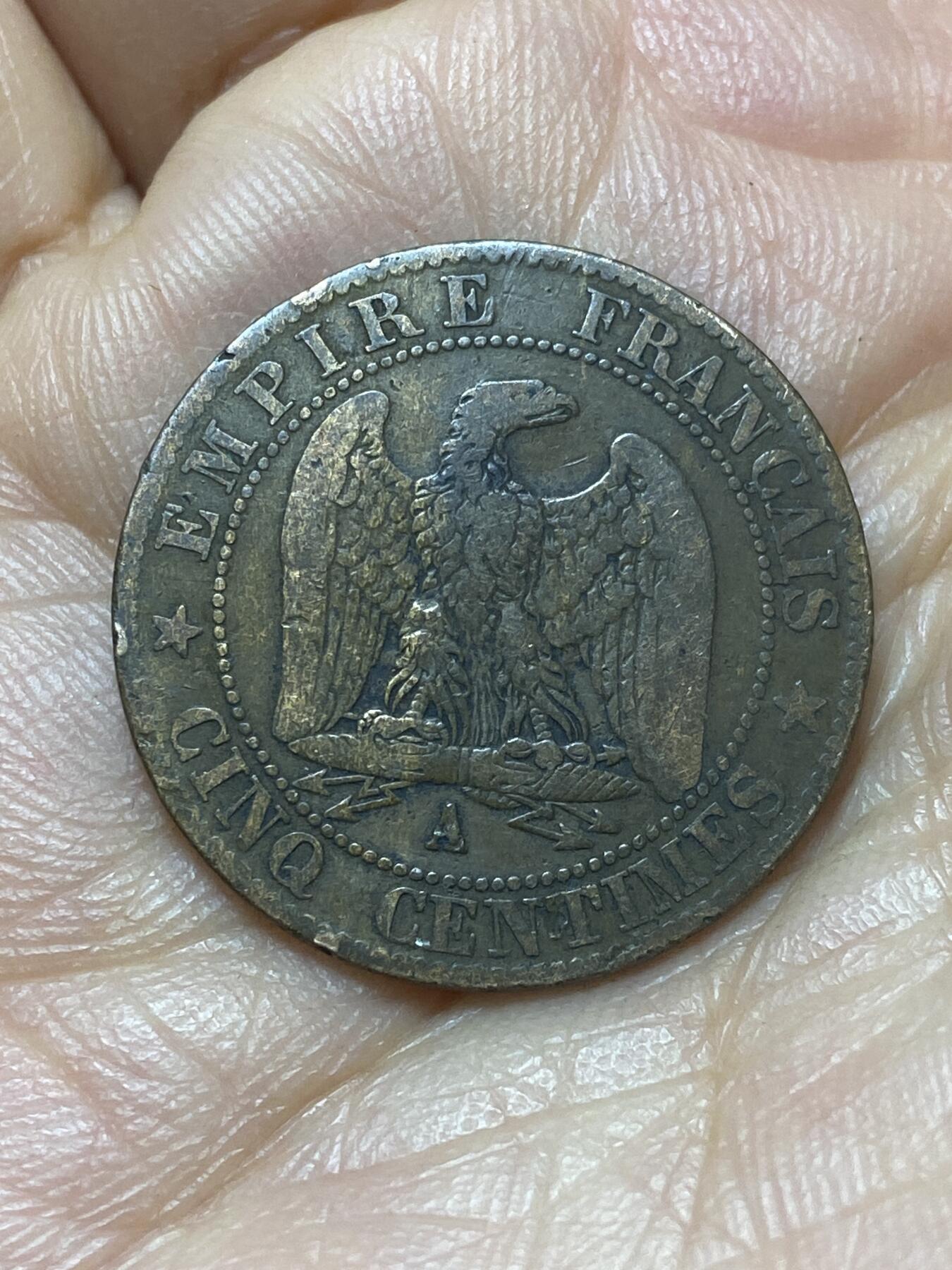 2026年第六场(总第一百七十五场）外国好品散币场(免佣金) 法兰西第二帝国1862年5生丁(拿破仑三世第二版，A标巴黎造)