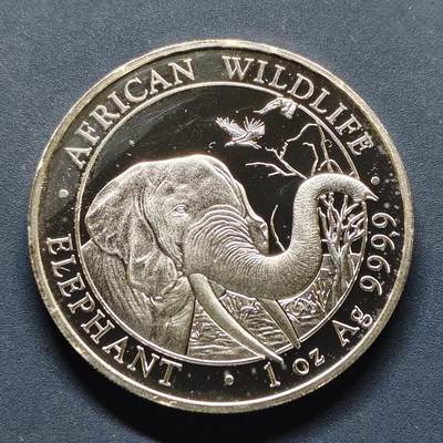 【全场包邮】纯粹捡漏拍495场-持续更新中 - 索马里2018年10先令大象1盎司9999纯银【35.2毫米31.1克，纯银价约622元（按20元银价折算）】