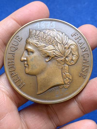 《竞宝斋》第456场 周日，周一，周二   3场连拍 （全场包邮）欢迎送拍 - 法国女神铜章 BARRE作品 65.4克 50.9mm 丰饶角METAL.D