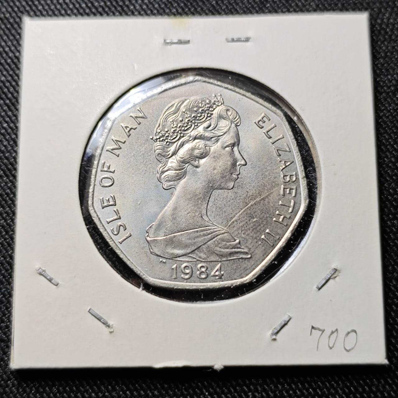 KK钱币收藏小铺  第400期  百期特拍（四拍之四）2月预留时间 周末发货  1984马恩岛50便士 萨瑟兰1号动车纪念