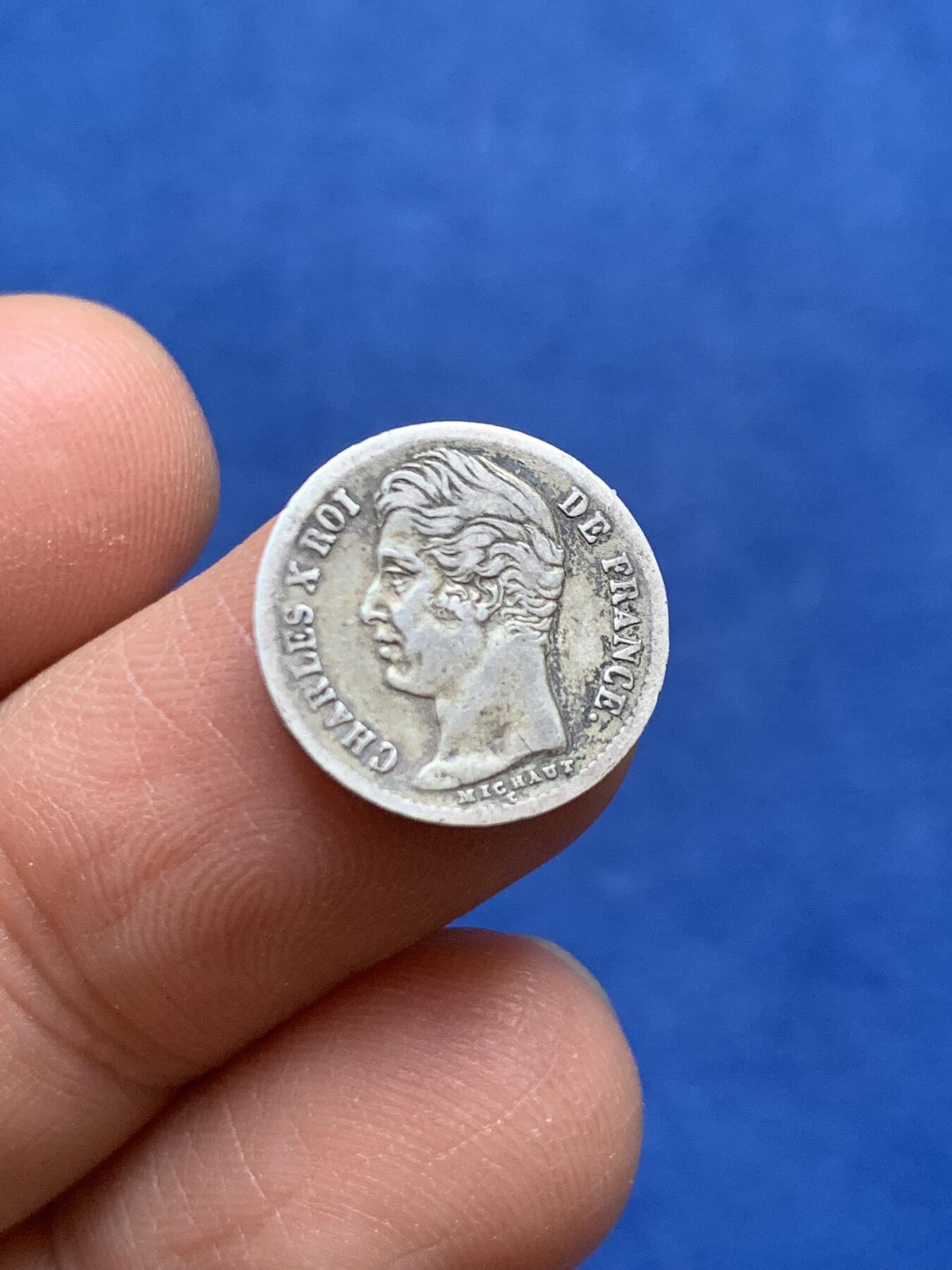 《竞宝斋》第456场 周日，周一，周二   3场连拍 （全场包邮）欢迎送拍 法国 1829年 1/4法郎 银币 查理十世在位时期发行 少见W版 这枚细节很好 经典品种