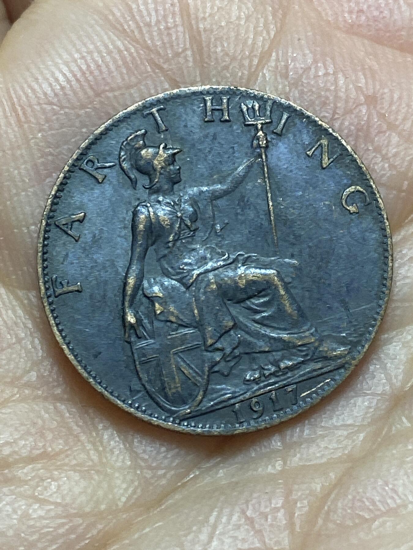 2026年第六场(总第一百七十五场）外国好品散币场(免佣金) 好品–英国🇬🇧1917年1法新(乔治五世第一版)