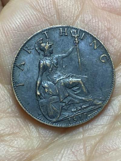 2026年第六场(总第一百七十五场）外国好品散币场(免佣金) - 好品–英国🇬🇧1917年1法新(乔治五世第一版)