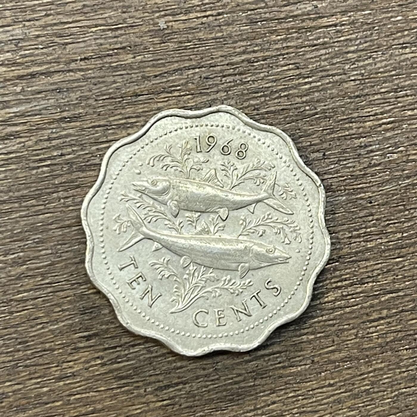 【铜匠收藏】★第138场★散币场。不寄存，30包邮。不满30元，支付5元运费。《接受代拍 代送NGC评级》 55【无寄存】巴哈马10分1968年