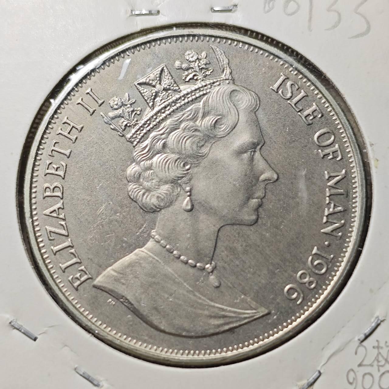 KK钱币收藏小铺  第400期  百期特拍（四拍之四）2月预留时间 周末发货  1986马恩岛1克朗纪念币