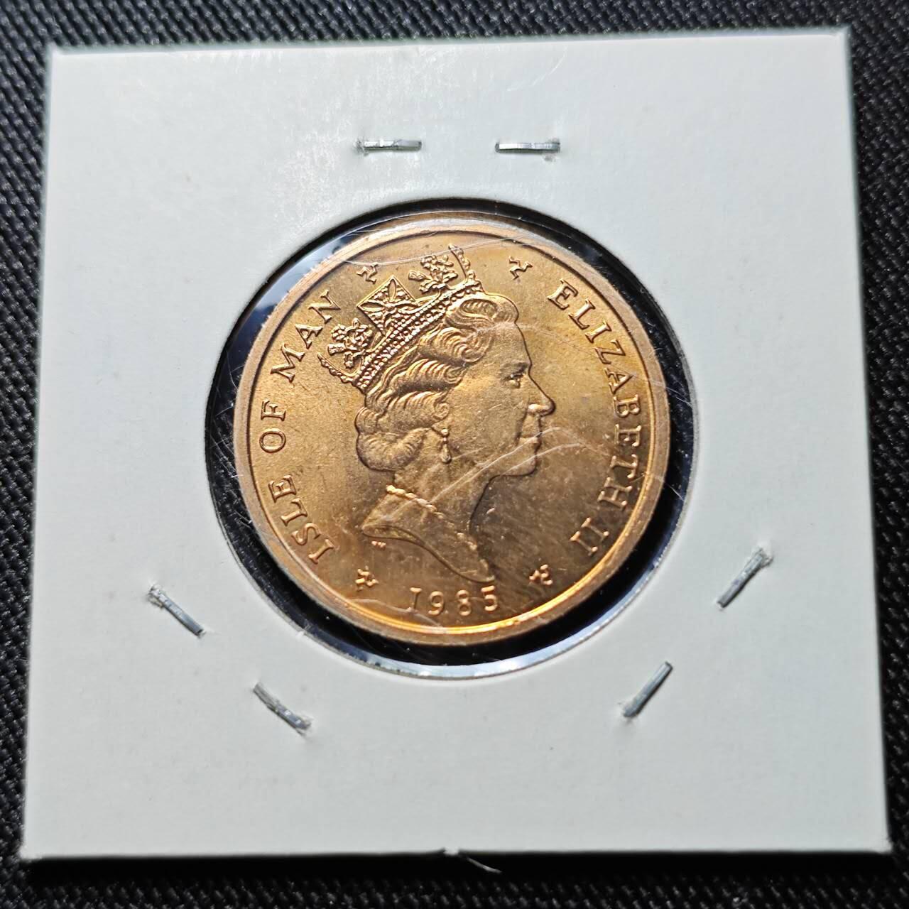 KK钱币收藏小铺  第400期  百期特拍（四拍之四）2月预留时间 周末发货 1985马恩岛2便士铜币 