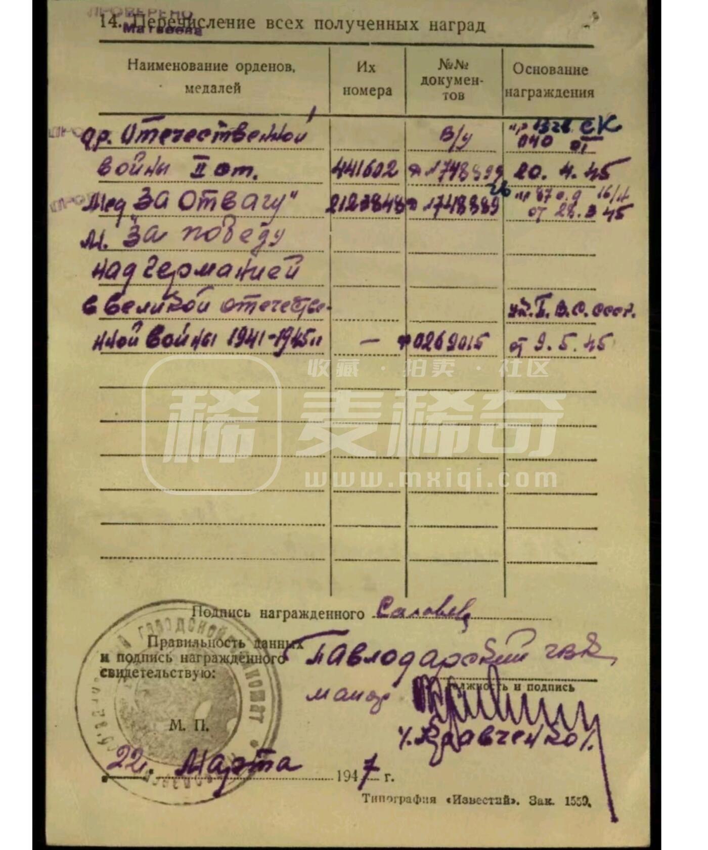 各国勋章奖章拍卖第47期