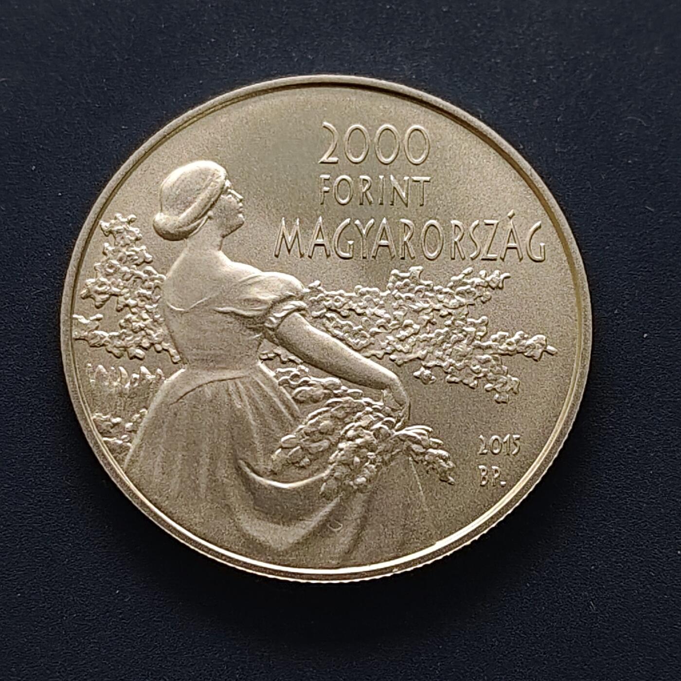 【全场包邮】纯粹捡漏拍495场-持续更新中 【少见】匈牙利2015年2000福林画家伊什特万·乔克诞生150周年纪念币-量5000