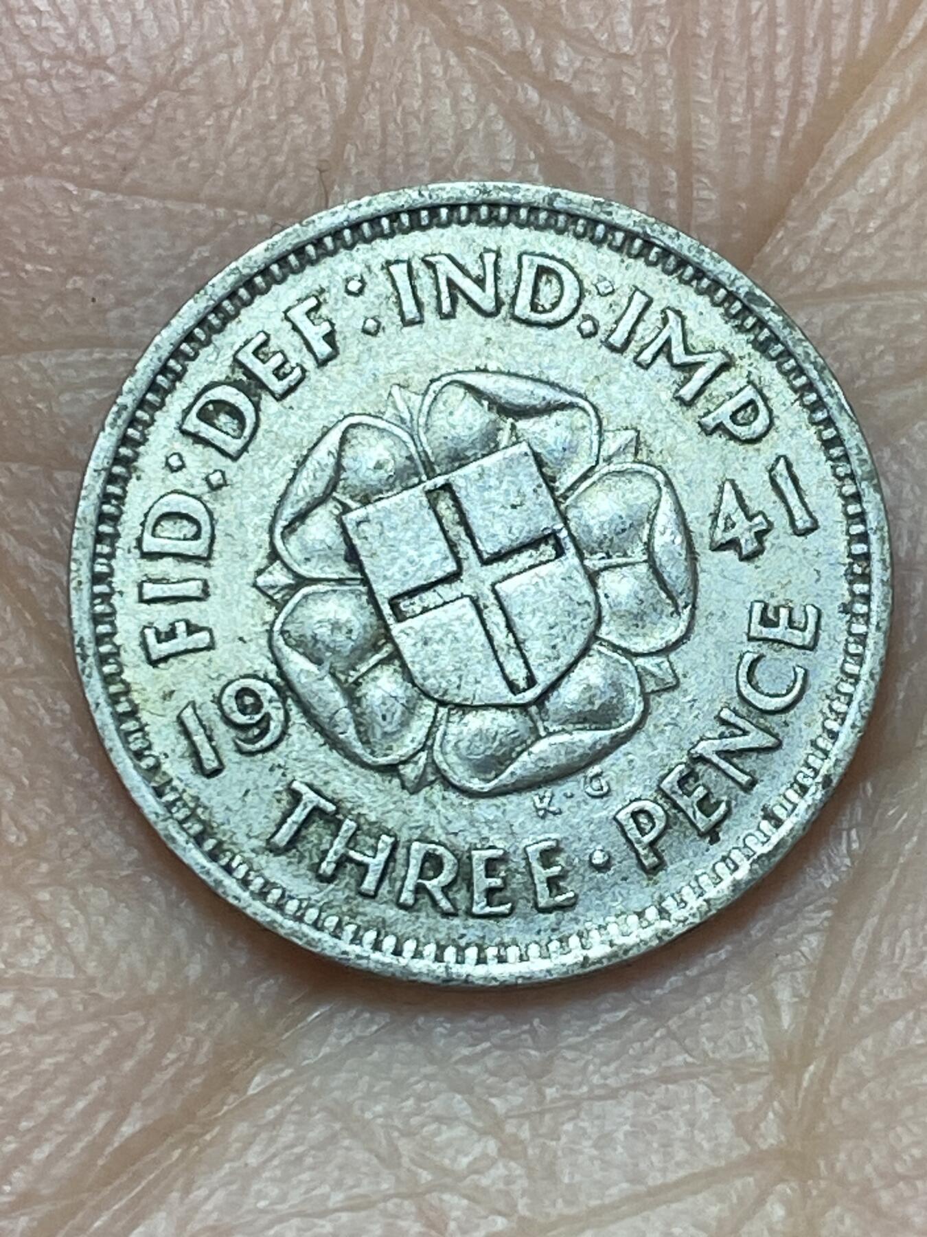 2026年第六场(总第一百七十五场）外国好品散币场(免佣金) 英国🇬🇧1941年3便士银币(乔治六世第一版，500银)