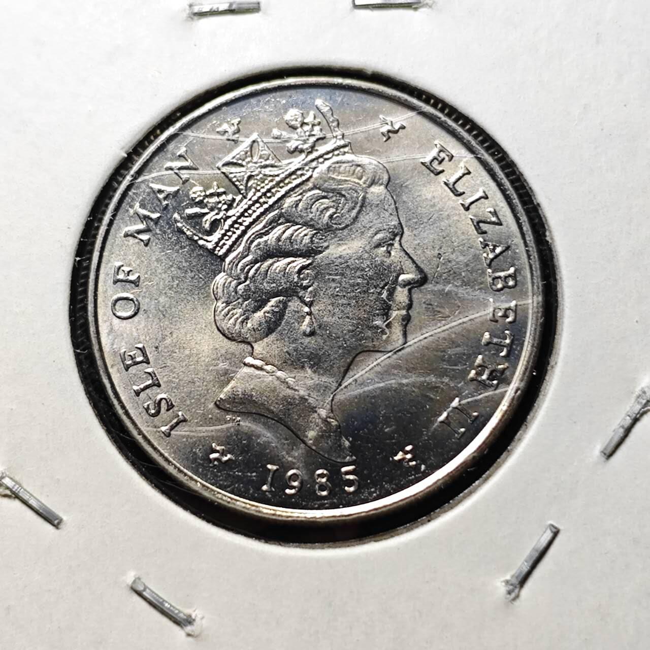 KK钱币收藏小铺  第400期  百期特拍（四拍之四）2月预留时间 周末发货  1985马恩岛5便士